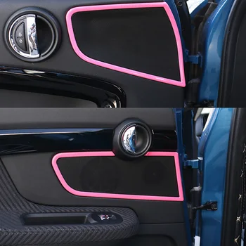 4Pcs ABS Interior do Carro da Frente Porta Traseira de Áudio alto-Falante Tampa Tiras de Guarnição Decoração de Acessórios Auto Para o Mini Cooper F60 Compatriota