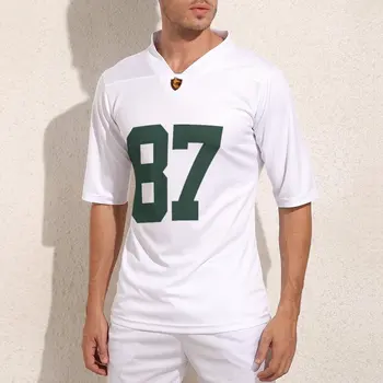 Personalizado Green Bay Não 87 Branco Camisas De Futebol Juvenil De Rugby Vindima Jersey De Treino Personalizado Camisas De Rugby