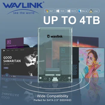 Wavlink USB3.0 A SATA III Unidade de disco Rígido Externa Gabinete Otimizado para 7mm/9,5 mm de 2,5 Polegadas HDD/SSD de Apoio Max 4TB com UASP