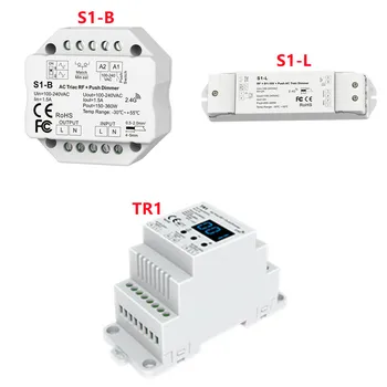 RF Triac Dimmer remoto de tira de led controlador ou borda direita de escurecimento, brilho mínimo definido pela dip switch ou tubo digital