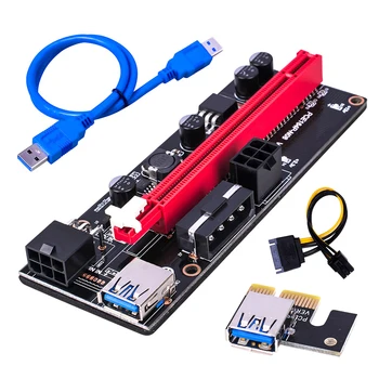 Ver009S USB 3.0, PCIe 1X a 16X Riser Card Adaptador SATA de 15 pinos para 6Pin Cabo de Alimentação
