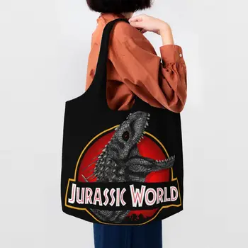 Jurassic Mundo Indominus Rex De Lona, Saco De Compras Mulheres Durável Grande Capacidade De Mantimentos Dinossauro Filme Tote Shopper Sacos De Bolsa