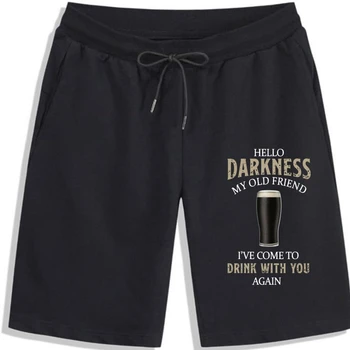 Guiness Shorts Mens Olá Escuridão, Minha Velha Amiga de Cerveja, o Álcool Bebido Churrasco Shorts Shorts masculinos Para os Jovens de meia-Idade, Os mais velhos S