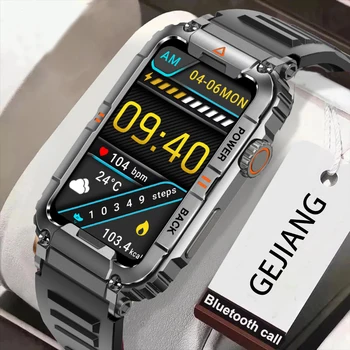 GEJIAN 2023 Militar Smart Watch GPS Track AI Assistente de Voz Bluetooth Chamada IP67 Integral à prova d'água Toque de Esportes Smart Watch Homens