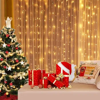 Natal Cortina de Garland Luzes LED String USB Controle Remoto Luzes de Fadas Casamento de Férias Decoração para o Quarto de Casa ao ar livre