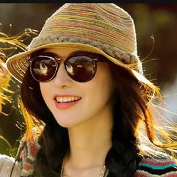 Moda Verão Colorido Chapéus De Sol De Praia Casual Palha Respirável Viagem Chapéu Bohemia Vintage De Sol Ao Ar Livre Impedir Cap Chapéus Para Mulheres