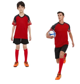 Personalizável Manga Curta Partida de Futebol camisa de Treino Conjunto com o Número Impresso para Homens e Crianças
