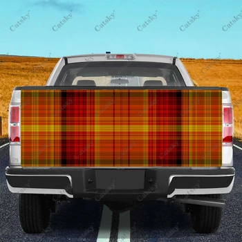 Ao Xadrez vermelha a Faixa de Impressão do Carro Cauda Tronco Proteger Vinly o Envoltório Adesivo Decalque Capa do Carro Decoração Autocolante para JIPE Off-road, a Picape