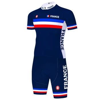 França Time Nacional de Ciclismo Jersey 2023 TDF Conjunto de Homens Vestuário Kits de Bicicleta de Estrada de Camisas de Terno de Bicicleta Jardineiras, Shorts Maillot ciclismo MTB