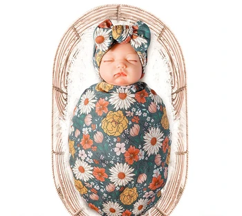 Bebê recém-nascido Saco de Esfregaço de Entrega de Quarto de Esfregaço Enrole com o Bebê Swaddle Cobertor Cobertor com fita para a Cabeça