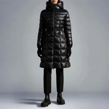 Jaqueta as mulheres 2023 Inverno Nova-coreano Moda Capa de cintura cordão Ajustável espessamento do revestimento de Alta qualidade Slim outerwears
