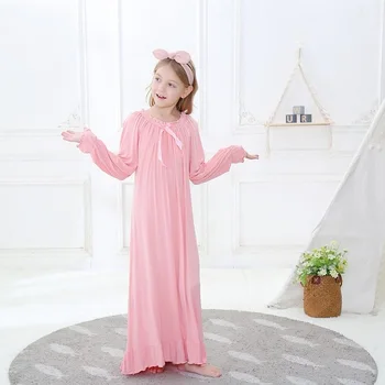 Princesa Menina de Camisola Pijamas com Manga Longa em duas Faces de Pelúcia para Crianças de Pijama Vestido para a Casa de Desgaste