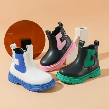 zapatos niña 2023 Versátil Meninas Sapatos Outono Curto, Ankle Boots de Moda Sola Macia para crianças calçado para menina Anti Derrapante Garoto Sapatos