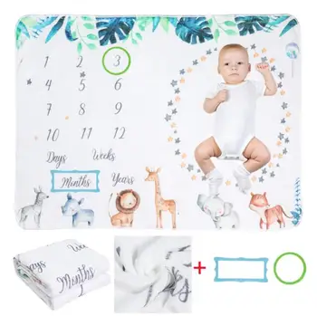 Arco-íris Cobertor Fotografia Tapete para recém-nascidos - Marco Mês de Pano de Fundo e Prop
