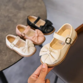 Meninas' Casual Sola Macia 2023 Nova coreano Princesa Crianças de Desempenho de um Único Meninas' Fashion Respirável Sapatos de Couro