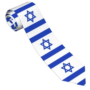 Bandeira de Israel Gravatas Homens de Seda, Poliéster 8 cm de Largura Laços de Pescoço para homens Ternos Acessórios de Escritório