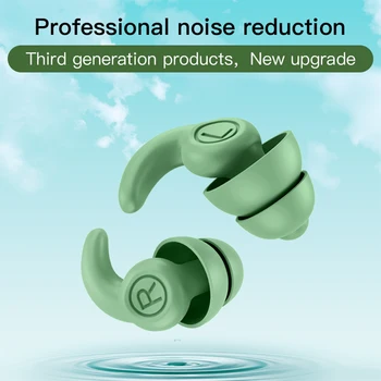 1 Par de Tampões Anti-ruído Reutilizável de Silicone Tampões para os Ouvidos alunos de Redução de Ruído Prevenção de Isolamento de Som Ouvido de Proteção