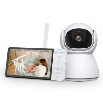 5Inch Tela IPS de 720p sem Fio PTZ Interfone Monitor do Bebê Chorar Detecção de Alimentação Plano de Babá Nanny Câmera de Vídeo e Foto
