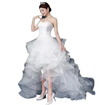 Vestido De Noiva De 2023 Nova Frente De Curto Tempo De Volta Vestido De Casamento Sem Alças Doce Vestido De Noiva Com Trem Feitos Vestido De Noiva