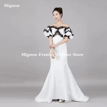 Mignon Satin Mermaid Off-the-ombro Decote Prom Vestido Plissado do Assoalho-comprimento Formal, de Noite Elegante Vestido de Festa para as Mulheres 2023