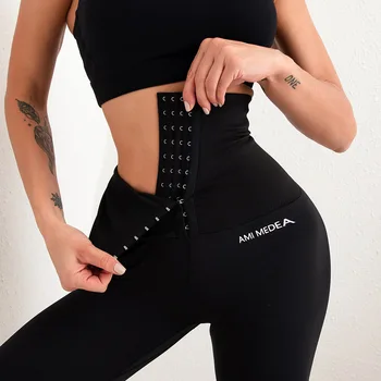 Mulher Perfeita Leggings Abotoado Apertadas Calças de Yoga Nádegas Até Cintura para Cima Fitness Calças de Cintura Alta Shaping Esportes Calças Apertadas