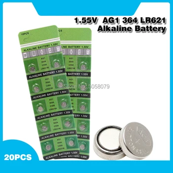 20Pcs AG1 AG 1 Assista a Bateria do Relógio do Pilas LR621 LR 621 LR621W SR621SW SR621 1.55 V Botão de Baterias de Célula tipo Moeda