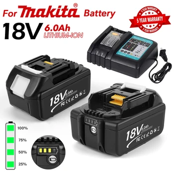 100% Original 18V Bateria para Makita Compatível com BL1830 BL1840 BL1850 BL1860 BL1815 BL1860B 6.0 Ah Por Transporte Aéreo