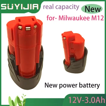 2023 Novo 12V Capacidade Real para-milwaukee M12 3.0 Ah Bateria Compatível com XC 48-11-2410 48-11-2411 12V sem fio Bateria da Ferramenta