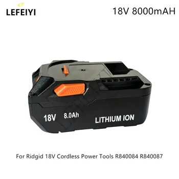 18V 8.0 AH Bateria de Íon de Lítio Para RIDGID R840087 R840085 L1815R L1850R L1830R R840083 sem fio da Série Ferramenta de Poder