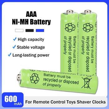 3PCS 1.2 V 600mAh AAA 3A NI-MH Bateria Recarregável Para Câmera de Controle Remoto Luzes de LED máquina de Barbear Relógios, Brinquedos NI MH NIMH Batteria
