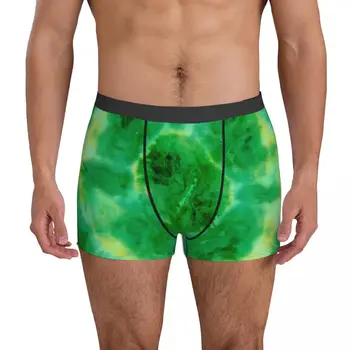 Verde Tie Dye Cueca Resumo De Impressão Padrão Boxershorts Trenky Homens Calcinha Elástico Boxer Breve Idéia Do Presente