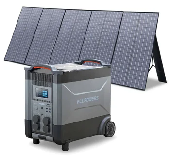ALLPOWERS Gerador Solar R4000 com 400W Painel Solar, 4 X de 4000W (6000W) Surge Tomadas de CA, 3600Wh Estação de Energia Portátil