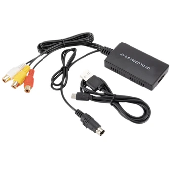 S-vídeo para Conversor HDMI e S-Video 3RCA CVBS Composto de Áudio, Conversor de Vídeo do Apoio 1080P 720P