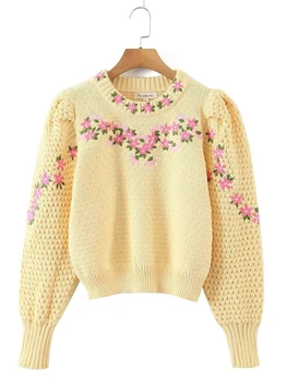 Camisola Mulher coreano de Moda Frescos Doce Knitwears Outono Novos Quente e Confortável, a Roupa das Mulheres Flor de Malha Casual 