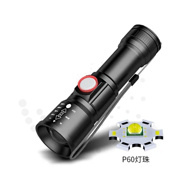Xhp60 Lanterna Zoom Poder Apresentar Cauda com Recarregável USB de Alimentação Impermeável da Tocha