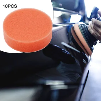 10x de 75mm Carro Esponja de Polimento Kit de Depilação Laranja Lisa e Plana Esponja de Polimento de Almofada de Ferramentas de Limpeza Para o Carro Polisher