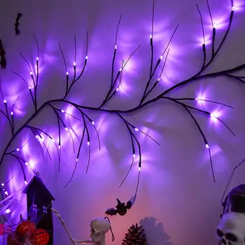Ramo de Lâmpada de Led da Bateria Operado Impermeável Halloween Salgueiro Videira Galho Lâmpada Led com Vários Modos de Fotografia Prop Decorações