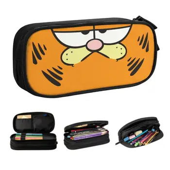 Gato bonito dos desenhos animados Casos de Lápis para os Meninos Gilrs Personalizado Garfields Grande Capacidade de Caneta Caixa de Saco de material Escolar