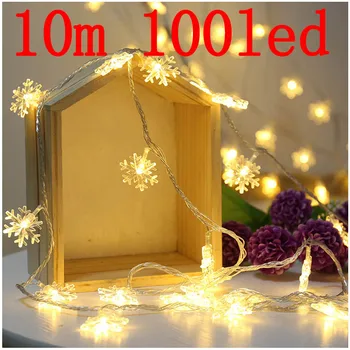 10m 100 led floco de Neve String Luz LED Lanterna Plug-in de Ano Novo, a Festa da Primavera, Árvore de Natal Decoração do Feriado Cadeia de Luz