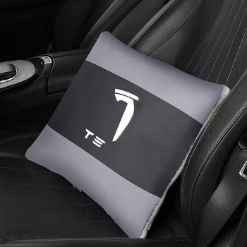 Para o tesla model 3Y logotipo do carro de almofadas, colcha de carro dupla finalidade de dois-em-um multi-função de almofada de ar condicionado colcha de travesseiro nap