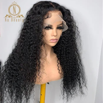 Perruque Full Lace Front Wig naturelle ondulée-NABEAUTY, cheveux humains, pré-depenados, transparente HD, despeje femmes africaines