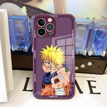 Anime N-Naruto Caso De Telefone De Vidro Temperado Para Iphone 14 Pro Max 13 11 12 14 Mini Plus Design De Luxo Tampas Traseiras
