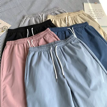 KUANGNAN Sólido Shorts de Verão, Meia Calça de Vestuário masculino de Luxo Estilo coreano Roupas de Basquete Homem Novo Trabalho de Desgaste Esporte 5XL 2023
