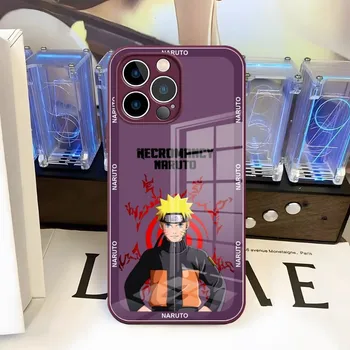 Anime N-Naruto Caso De Telefone De Vidro Temperado Para Iphone 14 Pro Max 13 11 12 14 Mini Plus Design De Luxo Tampas Traseiras