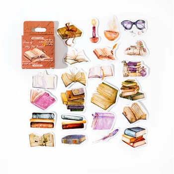 46 folhas de Mini Caixa de Embalados Adesivos Coleção do Manual Padrão de Colagem de DIY da Etiqueta Autocolante Livro