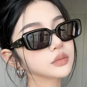 - Coreano Star Preto de Moda Y2K Óculos de sol para Mulheres Homens 2000 Moda DO Óculos de Sol Punk, Uma Peça de Óculos de Novas Tonalidades Oculos De Sol