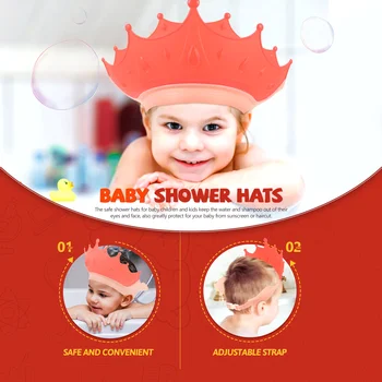 Crianças touca de Banho Chapéu de Crianças Lavar o Cabelo do Bebê Impermeável Coroa em forma de Banheira Tpe Banho Itens Acessórios