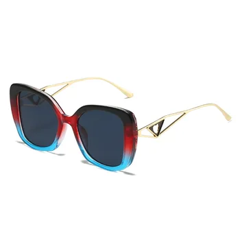Moldura quadrada Oca Coração Óculos de sol para Homens Mulheres o Design da Marca de Luxo de Metal Multicor de Óculos de Sol Vintage Masculina Senhora de Óculos